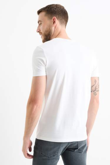 Pánské - Tričko - slim fit - Flex - bílá