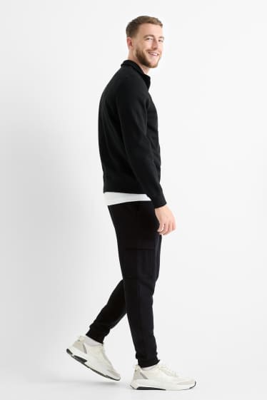 Bărbați - Pantaloni de trening cargo - negru