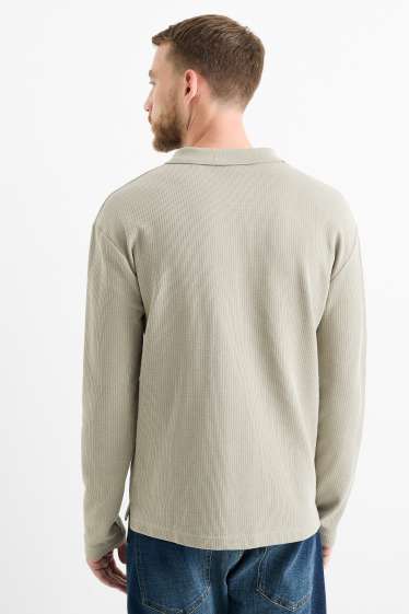 Herren - Poloshirt - Regular Fit - strukturiert - hellbeige