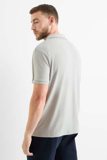 Hommes - Polo - regular fit - finition texturée - vert menthe
