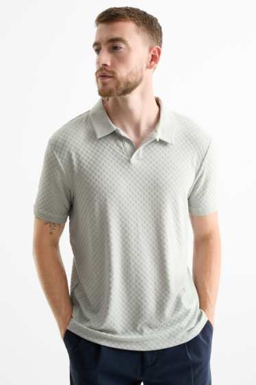 Hommes - Polo - regular fit - finition texturée - vert menthe