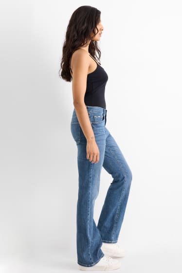Damen - Bootcut Jeans - Mid Waist - jeansblau