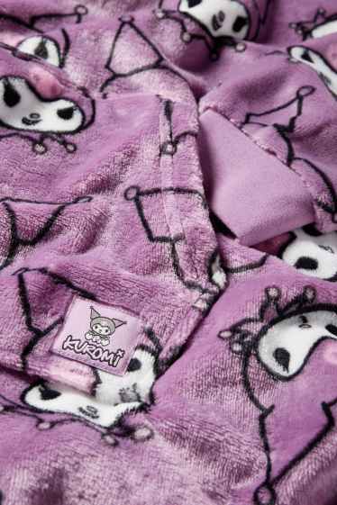 Kinderen: meisjes - Kuromi - deken met capuchon - paars