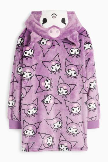 Kinderen: meisjes - Kuromi - deken met capuchon - paars