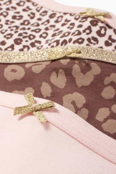 Kinderen: meisjes - Set van 3 - luipaard - boxershort - donkerbruin