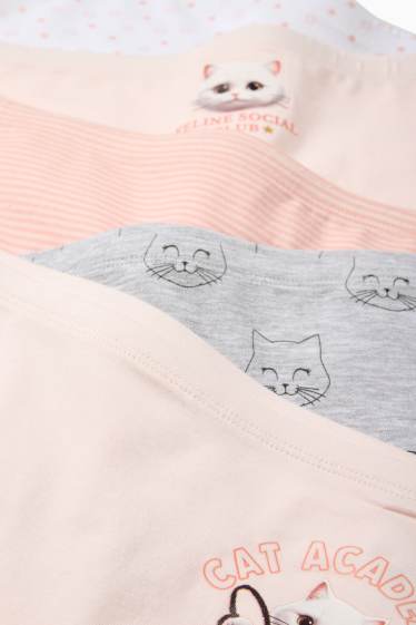 Kinder Mädchen - Multipack 5er - Katze - Boxershorts - rosa