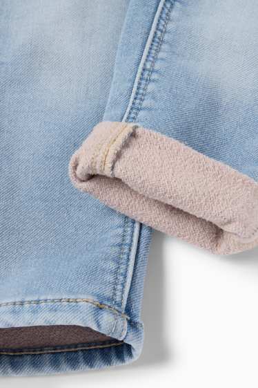 Enfants filles - Fleur - skinny jean - jean chaud - jean bleu clair
