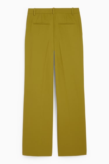 Femei - Pantaloni office - talie medie - wide leg - verde deschis