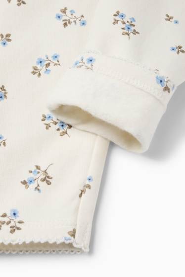 Baby: meisjes - Bloemetjes - baby-outfit - 3-delig - blauw
