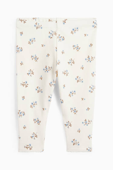 Baby: meisjes - Bloemetjes - baby-outfit - 3-delig - blauw
