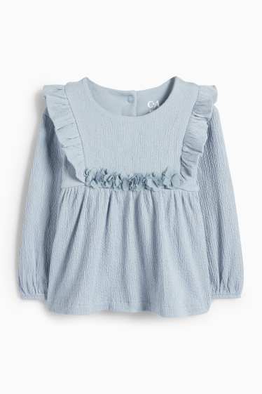 Baby: meisjes - Bloemetjes - baby-outfit - 3-delig - blauw