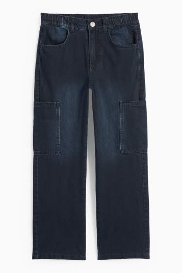 Children Boys - Cargo jeans - thermal jeans - denim-dark blue