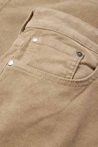 Bărbați - Pantaloni din catifea reiată - regular fit - taupe