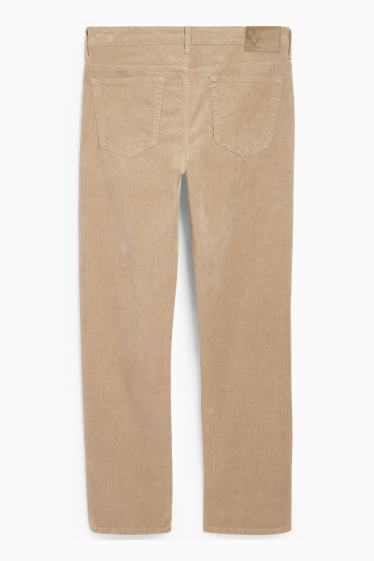 Bărbați - Pantaloni din catifea reiată - regular fit - taupe