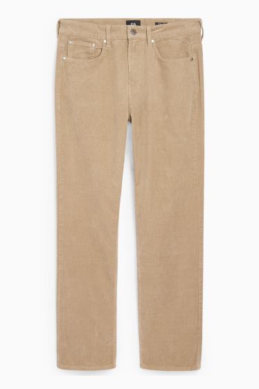 Bărbați - Pantaloni din catifea reiată - regular fit - taupe