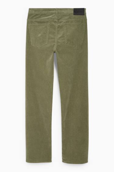 Bărbați - Pantaloni din catifea reiată - regular fit - verde