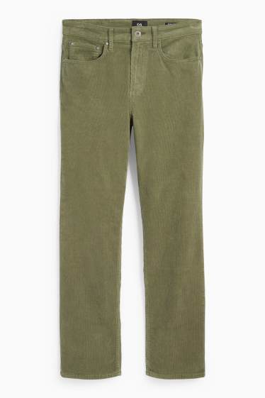 Bărbați - Pantaloni din catifea reiată - regular fit - verde
