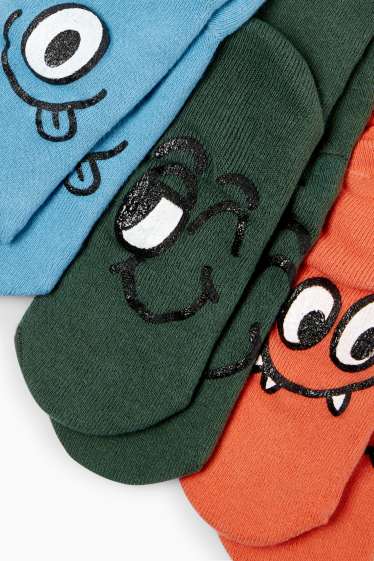 Kinder Buben - Multipack 3er - Grimasse - Socken mit Motiv - blau