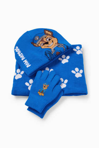 Kinder Jungen - PAW Patrol - Chase - Set - Mütze, Loop Schal und Handschuhe - blau