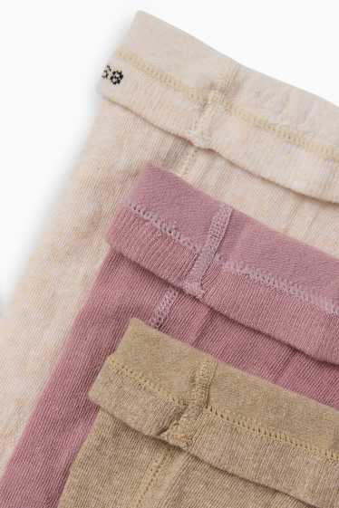 Baby Mädchen - Multipack 3er - Baby-Strumpfhose - strukturiert - cremeweiss
