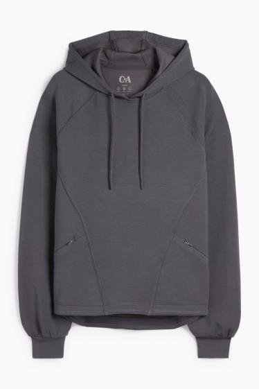 Damen - Sport-Hoodie - Yoga - dunkelgrau