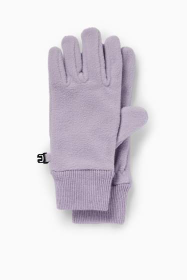 Enfants filles - Gants en polaire - violet clair