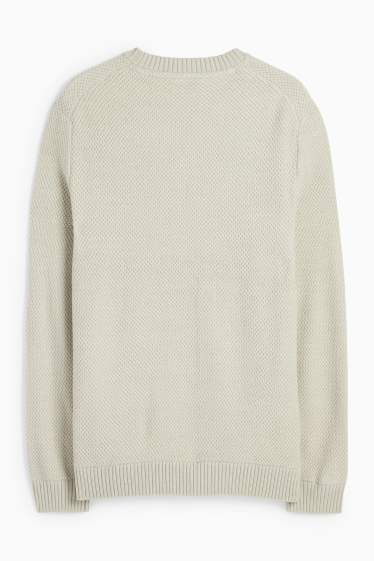 Men - Jumper - textured - mint green