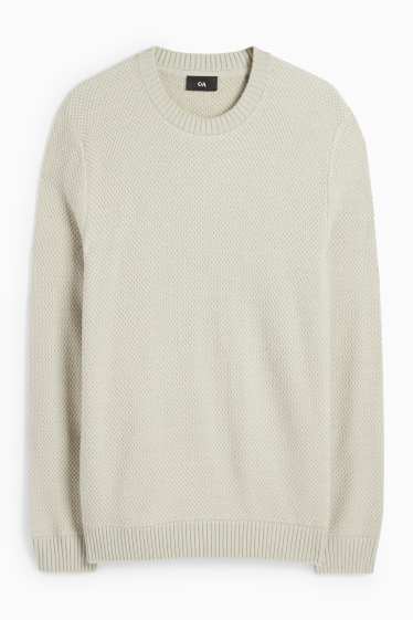 Men - Jumper - textured - mint green
