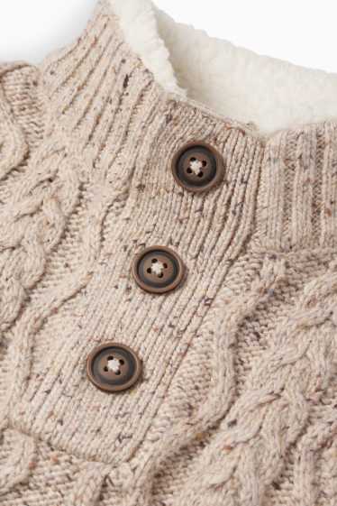 Kinderen: jongens - Trui - kabelpatroon - licht beige
