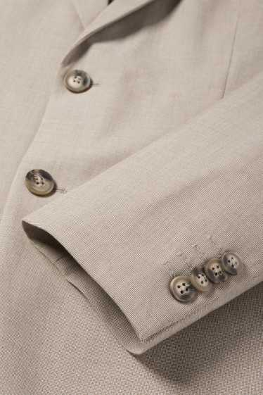 Herren - Anzug mit Krawatte - Regular Fit - Stretch - 4 teilig - grau-braun