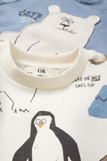 Children Boys - Multipack of 2 - polar bear and penguin - hoodie and sweatshirt - blue