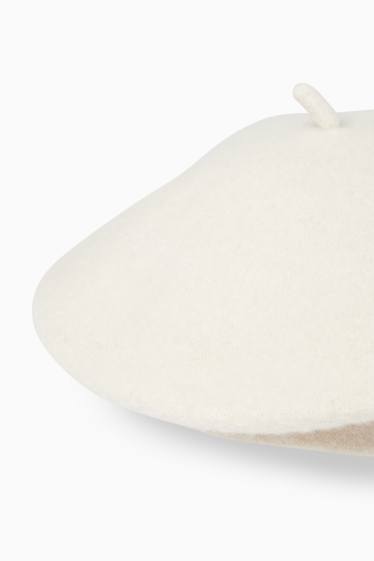 Women - Woollen beret - cremewhite