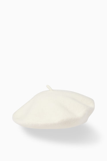 Women - Woollen beret - cremewhite