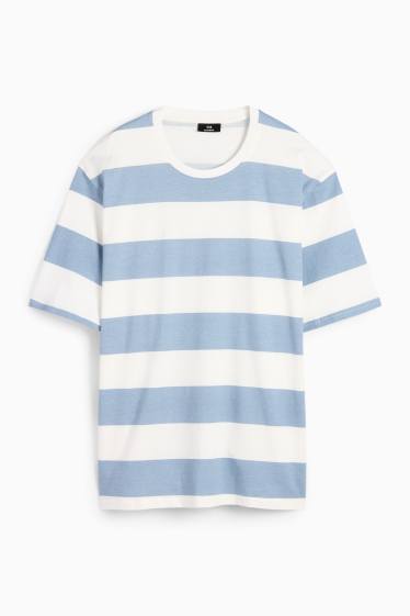 Bărbați - Tricou - relaxed fit - cu dungi - alb / albastru deschis