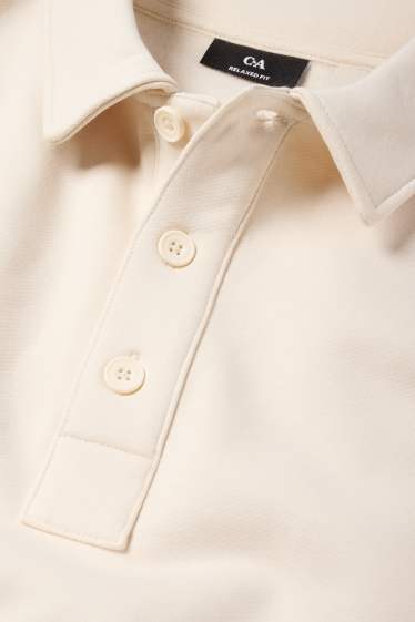 Herren - Poloshirt - Relaxed Fit - cremeweiß