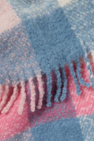 Kinderen: jongens - Bouclé sjaal - geruit - roze