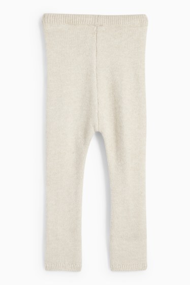 Baby Mädchen - Baby-Strick-Leggings - cremeweiss