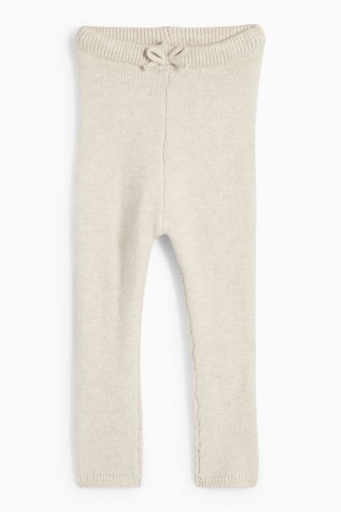 Baby Mädchen - Baby-Strick-Leggings - cremeweiss