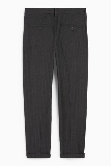 Herren - Chino - Tapered Fit - Nadelstreifen - dunkelgrau