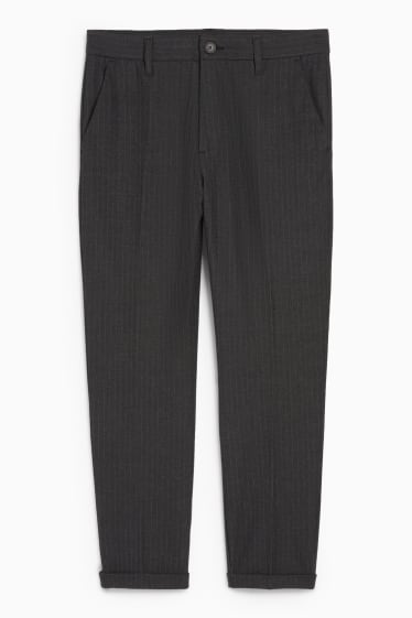 Herren - Chino - Tapered Fit - Nadelstreifen - dunkelgrau