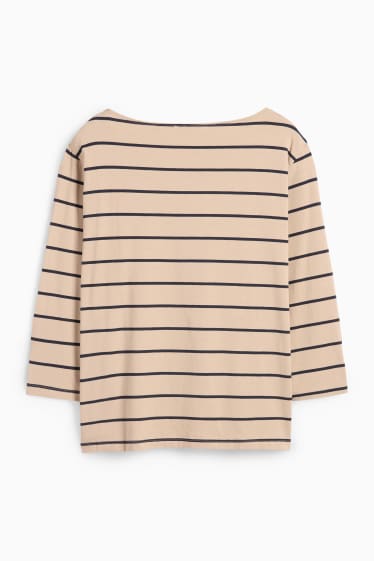 Women - T-shirt - beige / blue