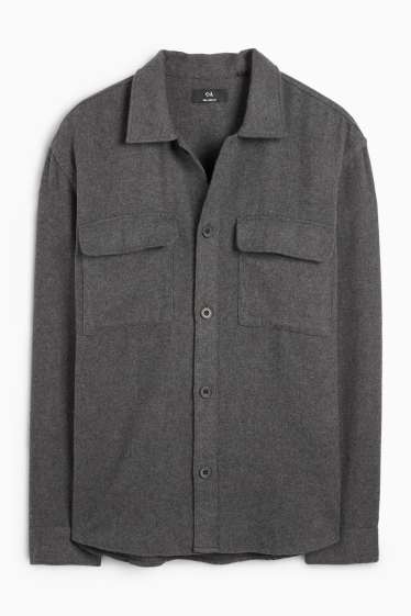 Home - Camisa - relaxed fit - Kent - gris fosc