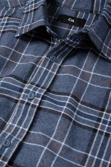 Herren - Flanellhemd - Regular Fit - Kent - kariert - blau