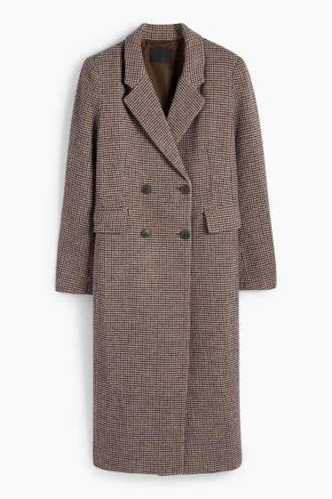Femmes - Manteau - à carreaux - noir / beige