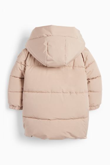Enfants filles - Doudoune à capuche - finition déperlante - beige