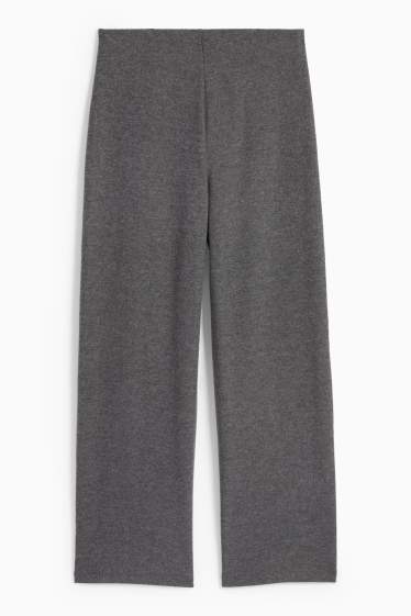 Women - Knitted joggers - gray-melange