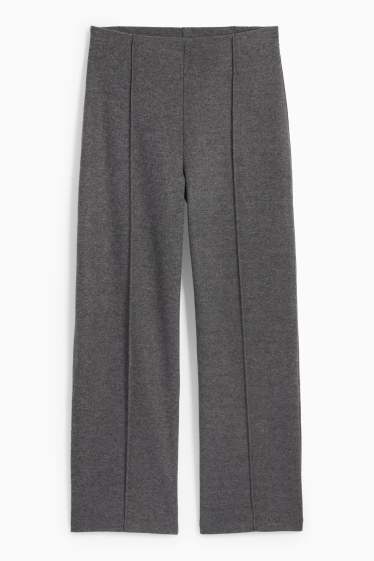 Women - Knitted joggers - gray-melange