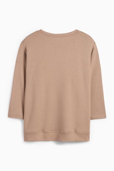 Damen - Langarmshirt - Relaxed Fit - beige