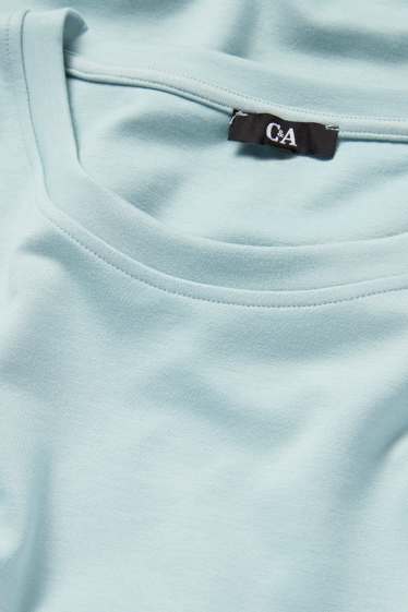Damen - Langarmshirt - Relaxed Fit - helltürkis