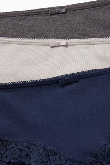 Dames - Set van 3 - hipster - donkerblauw